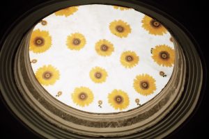 Fiberglass skylight dome with sun flower printed