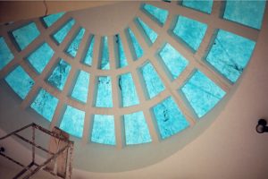 Fiberglass sky light dome over pergolas for masjid