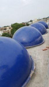 Installation of fiberglass Dome