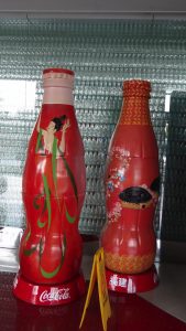 Fiberglass coca cola display bottles