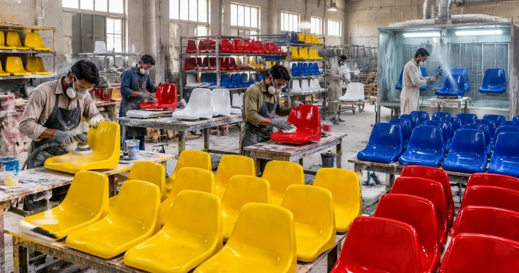 UV-Stabilized Fiberglass Stadium Seats and Auditorium Seating Manufacturer in Pakistan